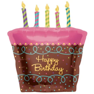 31" Foil Balloon Birthday Cake with Candles