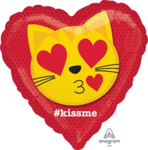 18" Cat Emoticon Kiss Balloon